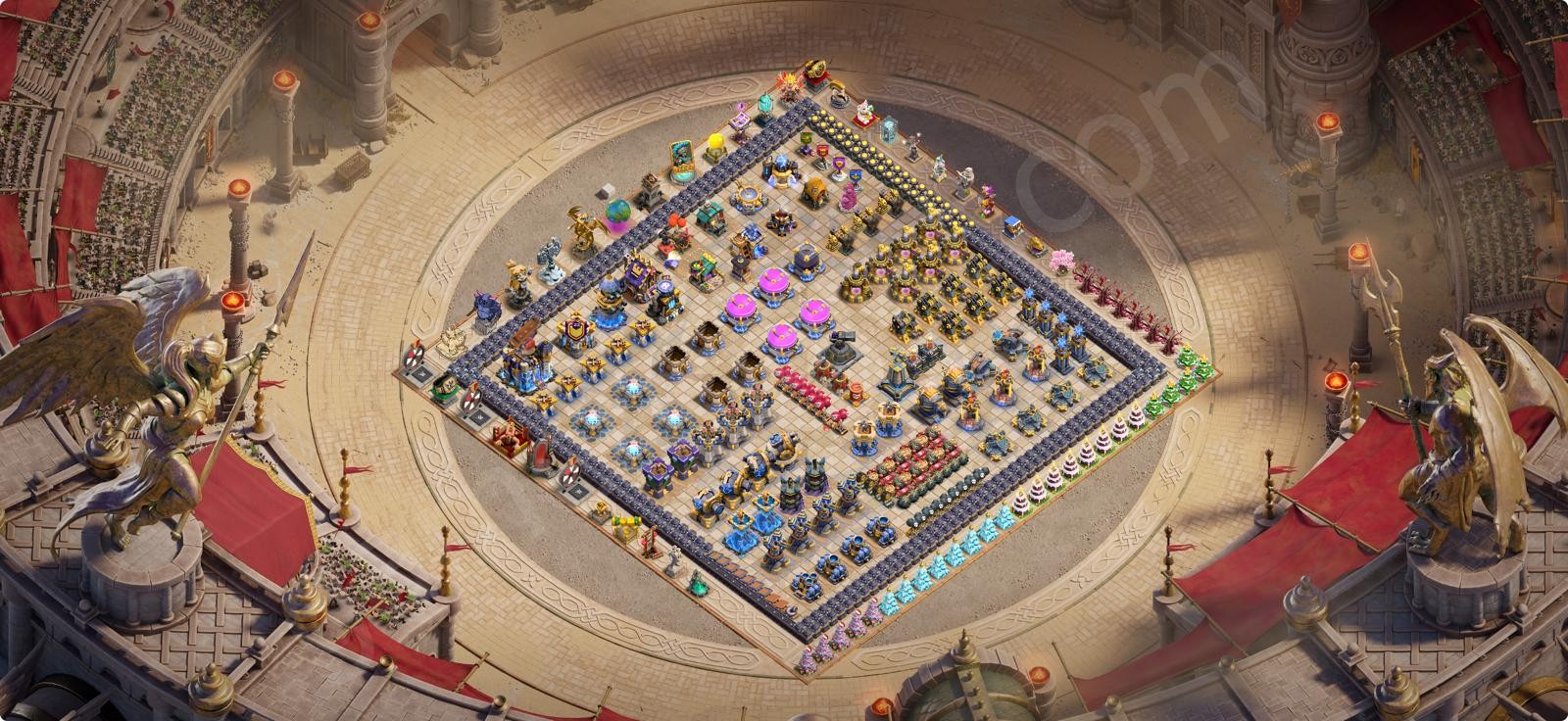 Disposizione del villaggio di Clash of Clans con Municipio livello 18