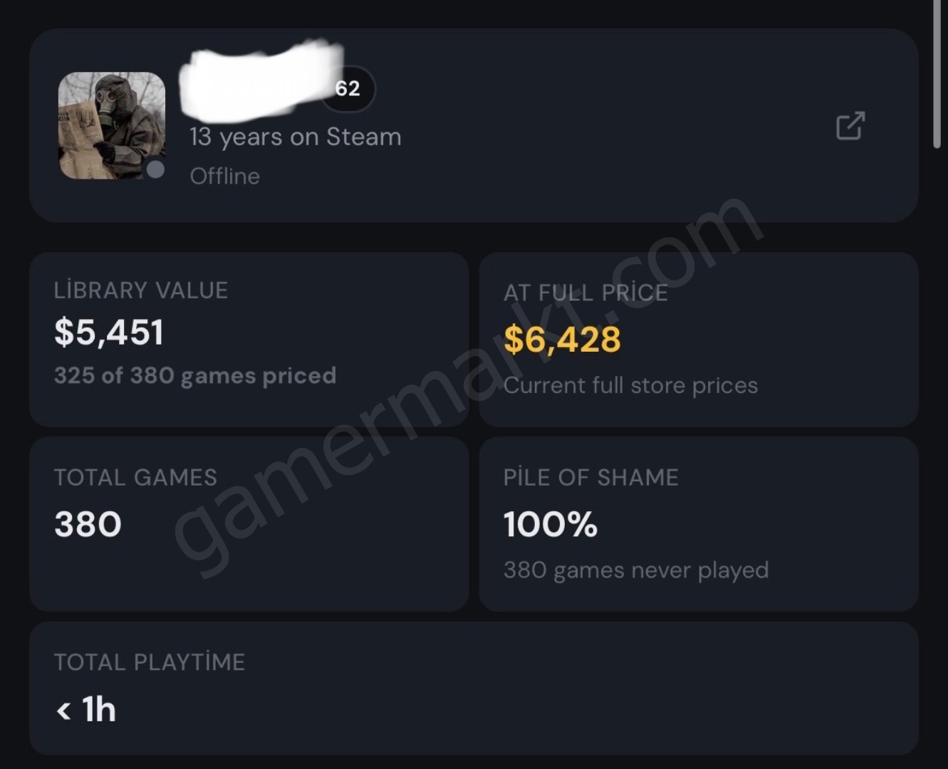 [OG MAIL INCLUDED] 13 Yrs Steam | Level 62 | 380 Games ($5.4k Library Value) + Stacked BDO Account (#1150051)