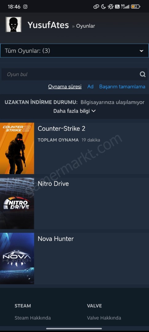 400 dolarlık oyunlu Steam hesabı CS aktif (#1150683)
