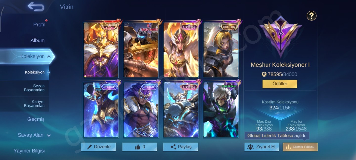 325 Kostüm+400binGold+ 130 Hero+30 k kitap (#1152805)