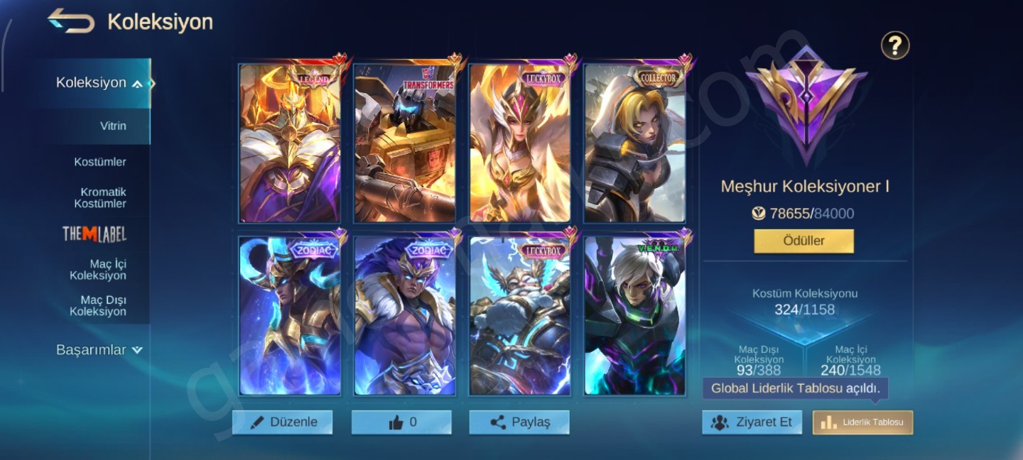325 Kostüm+400binGold+ 130 Hero+30 k kitap (#1152805)