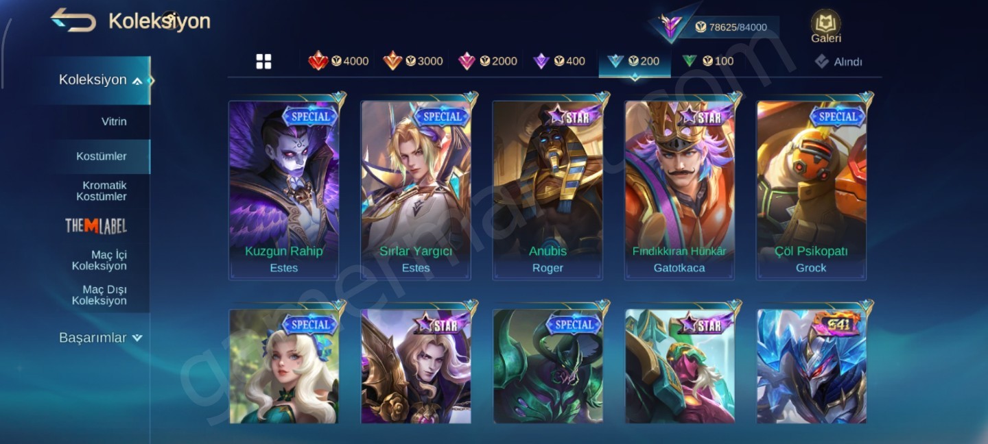 325 Kostüm+400binGold+ 130 Hero+30 k kitap (#1152805)