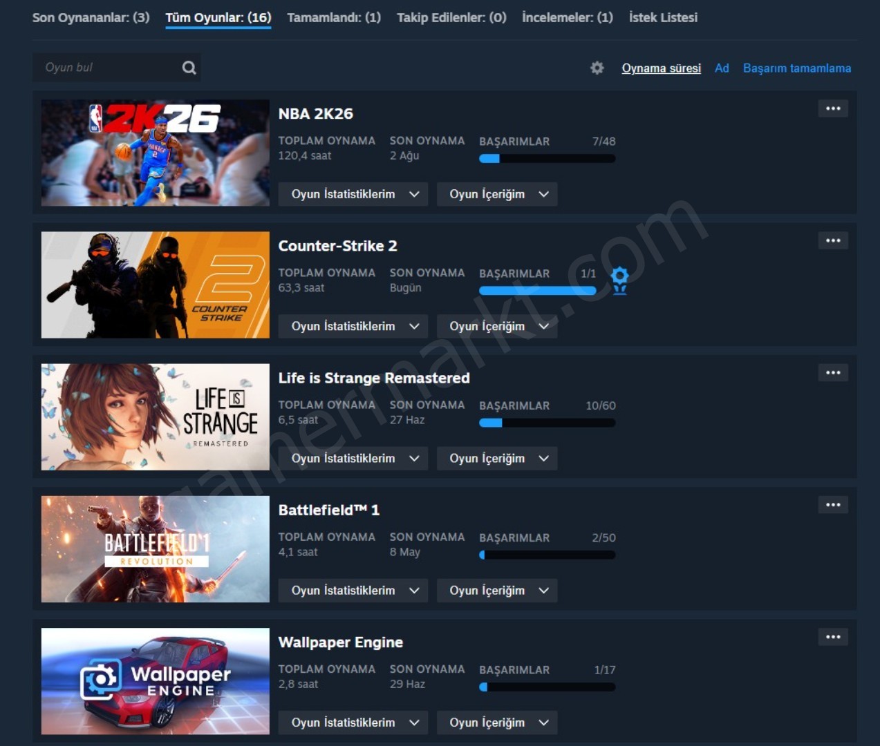 16 OYUNLU CS2 SEÇKİN HESABI OLAN TERTEMİZ STEAM HESABI (#1153457)